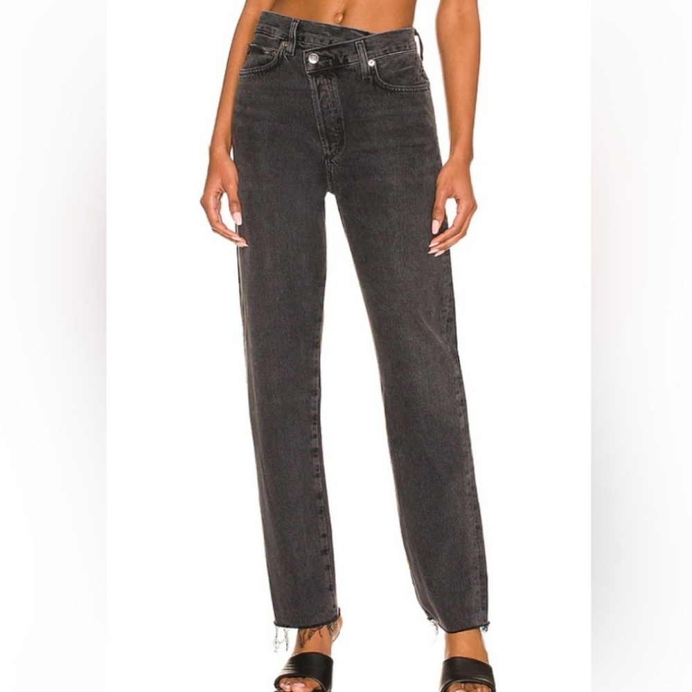 NWT AGOLDE Cross Cross Straight Jeans in Shambles